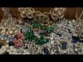 Vintage jewelry Haul /hoard Vintage Rhinestone Jewelry collection