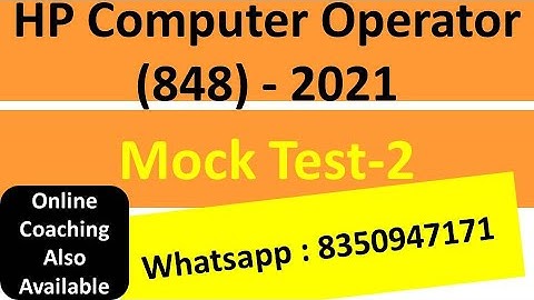 HP Computer Operator 848 Post Code | HPSSB Computer Operator Class | HP Computer Operator | HP Exam