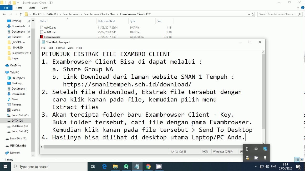 Cara Mengekstrak File Exambrow Client