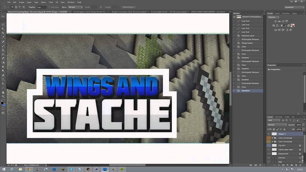 [SPEEDART] WingsandStache - Minecraft Youtube Banner