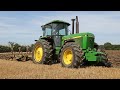 Ploughing with 1990 john deere 4255 and 5f dowdeswell dp7d2 plough  classic tractor  project 55