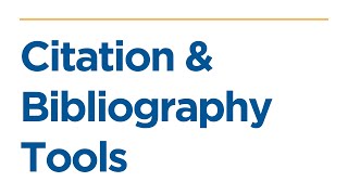 Citation & Bibliography Tools
