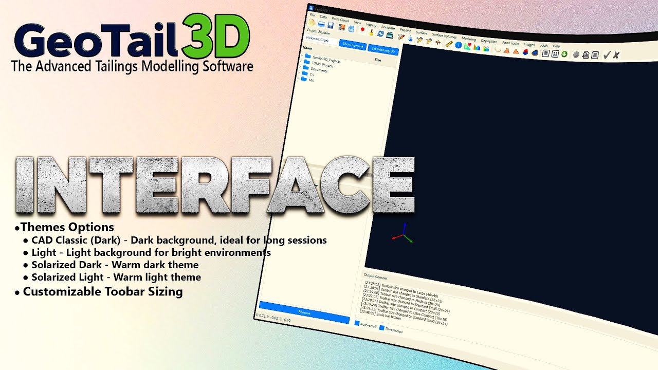 GeoTail3D INTERFACE - The Advance Tailings Modelling Software