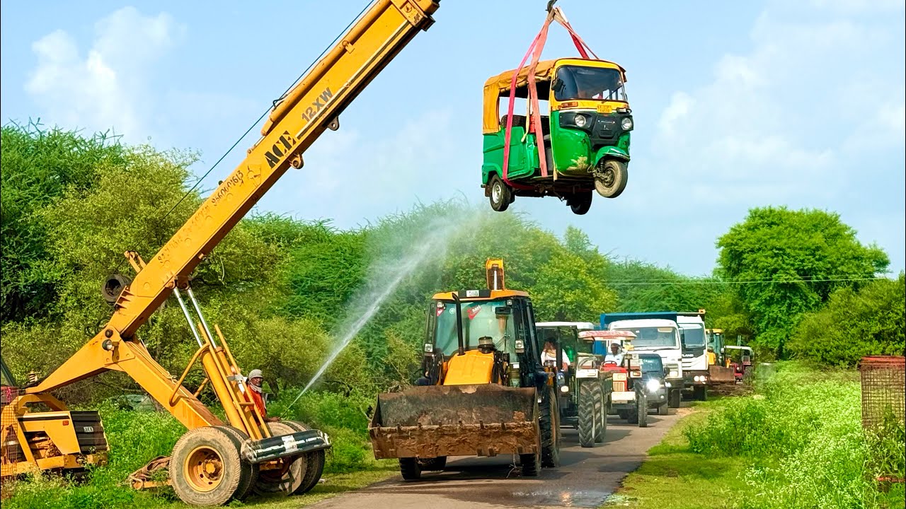 Jcb 3dx loading Mud in TATA Tippers Auto Tractors Swaraj 855 Fe | New Holland 3630 Tractor truck 