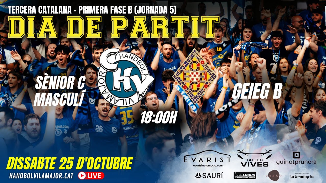 Sènior C Masculí vs GEiEG B. Tercera Catalana - Primera Fase B (Jornada 5) 25/10/2025 