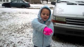 Nina&#39;s First Snowball Fight