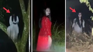 KUNTILANAK KEBAYA MERAH DAN KUNTILANAK NANGIS DI POHON ! 10 PENAMPAKAN HANTU TERJELAS DAN SERAM