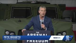 US Defense Secretary Hegseth visits Oshkosh Corp.