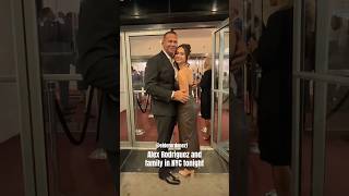 Alex Rodriguez and his gorgeous girlfriend and daughter Natasha in NTC tonight at his Doc premiere