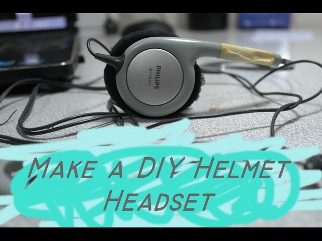 Helmet Headset Using Old Headphone 