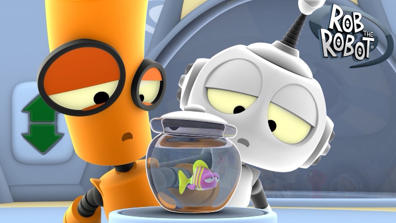 Splish Splash Fish | Rob the Robot | Educational Videos for Kids | Robot Cartoons