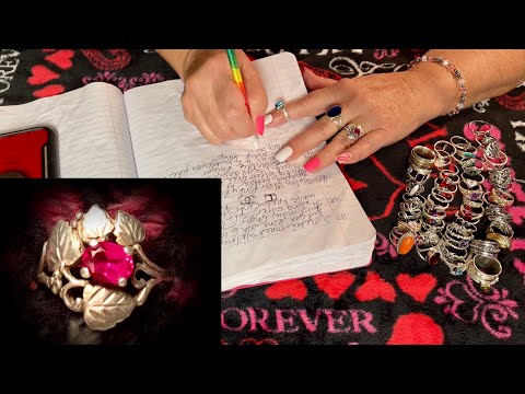 Crinkle notebook Rings inventory! ASMR (Whispered version) For Sorina~Rings rummage!