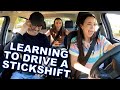 Teaching my twin daughters how to drive a stickshift car