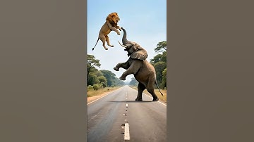 🔥 Elephant Lifts Lion High and Throws It Away After Brutal Attack! 🐅🐘  #shorts #elephant #lion