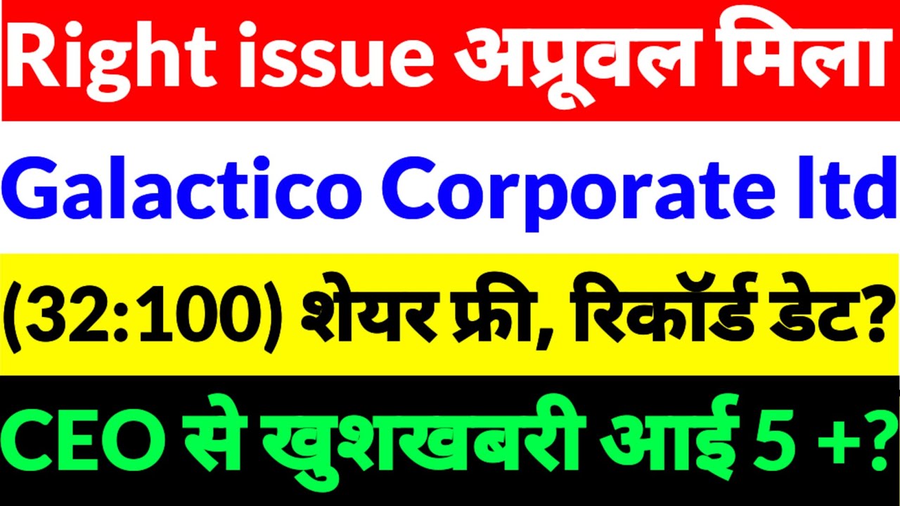 Galactico Corporate Services right issue,Galactico Corporate share news,Galactico Corporateshare2026