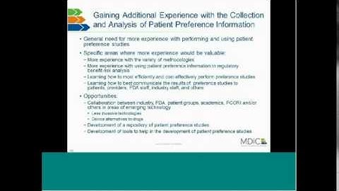 MDIC Framework Launch: Future Applications of Patient Preferences