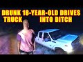 Bodycam DUI Arrest - Drunk 18-Year-Old Drives Truck into Ditch
