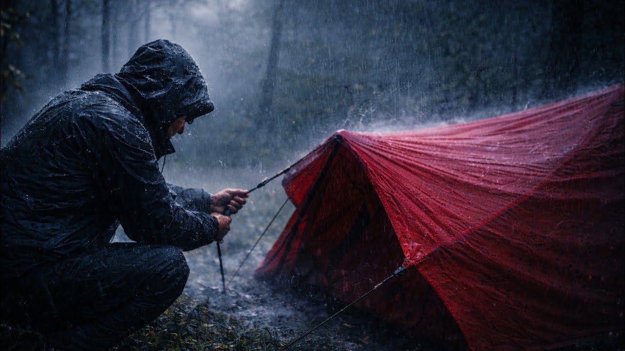Самый сильный ливень, который я когда-либо пережил‼ Одиночный кемпинг в сильный дождь и грозу