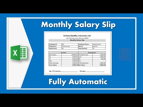 How to Create a Salary Slip in Excel | Fully Automatic