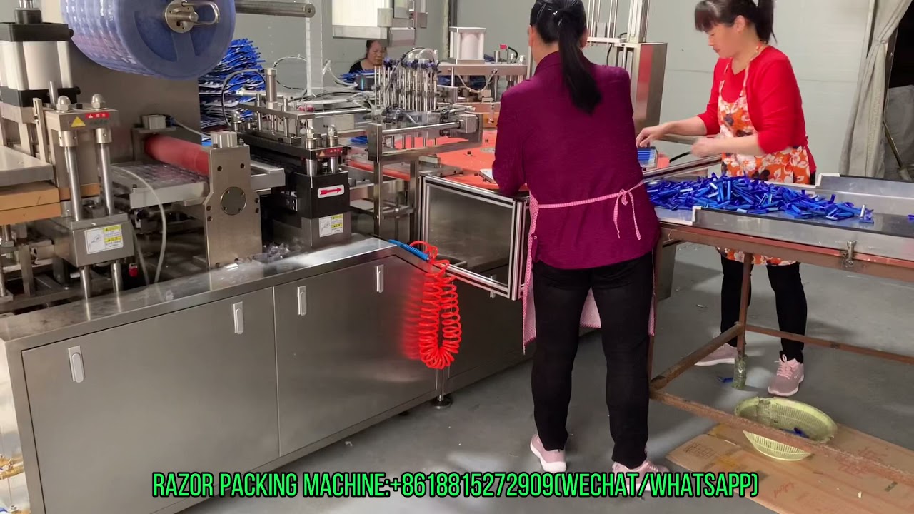 Disposable razor blister packing machine