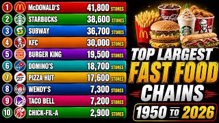 Top Largest Fast Food Chains 1950 to 2026 | Fast Food Restaurants by Number of Locations