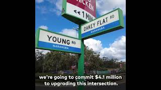Upgrading Oakey Flat Rd and Young Rd intersection at Narangba