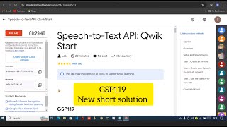 Speech-to-Text API: Qwik Start #GSP119 short solution || #gcp #googlecloud #arcade #swags