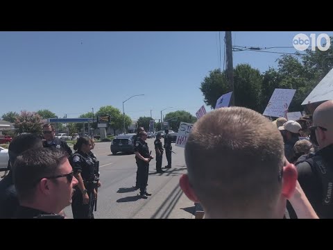 Protestors clash at straight pride event at Modesto Planned Parenthood