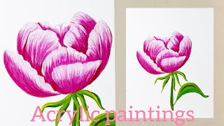 Beautiful Pink flower 🌸 painting technique for beginners#beginnerfriendly #easyflowerpainting #art 