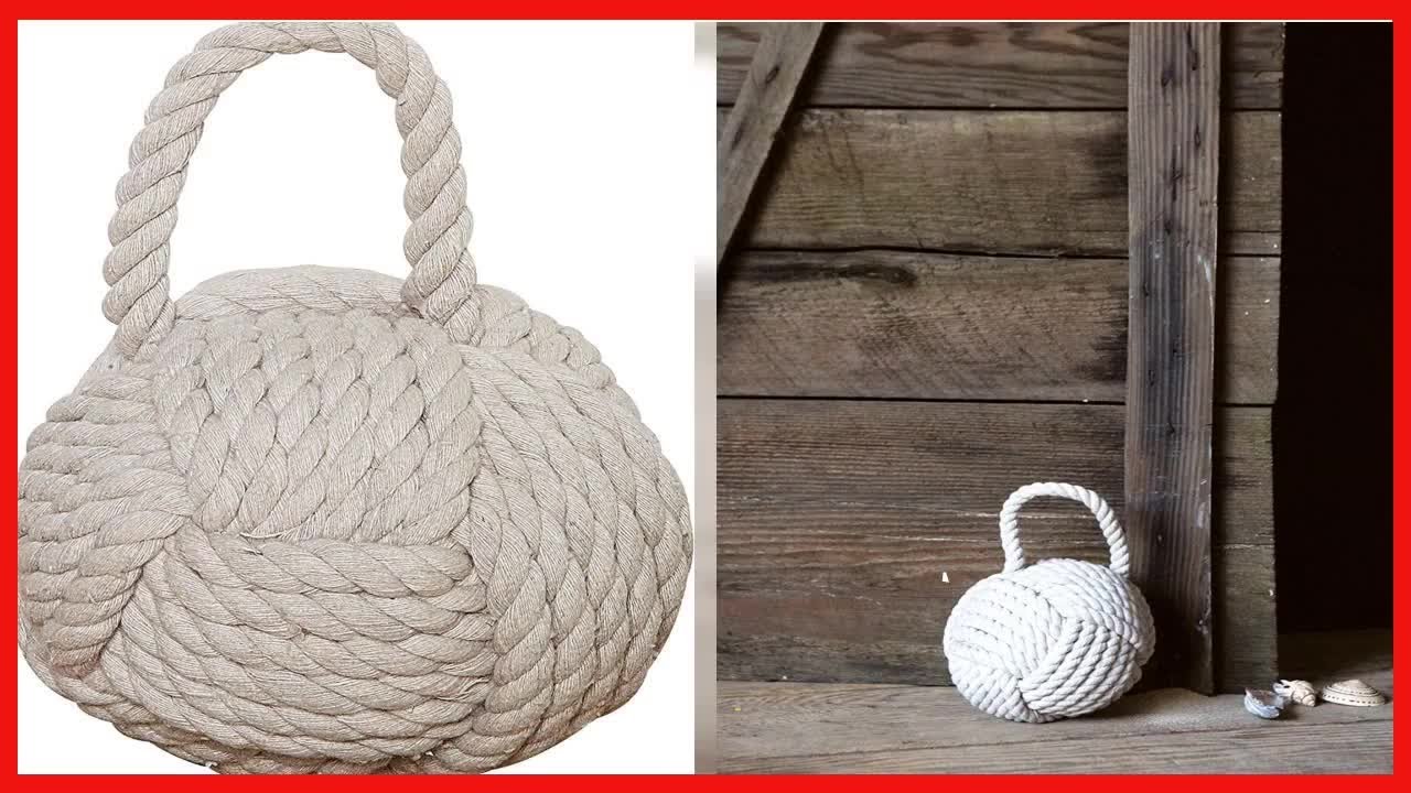 Great product -  Creative Co-Op Nautical Rope Knot Cotton Door Stop, Ivory