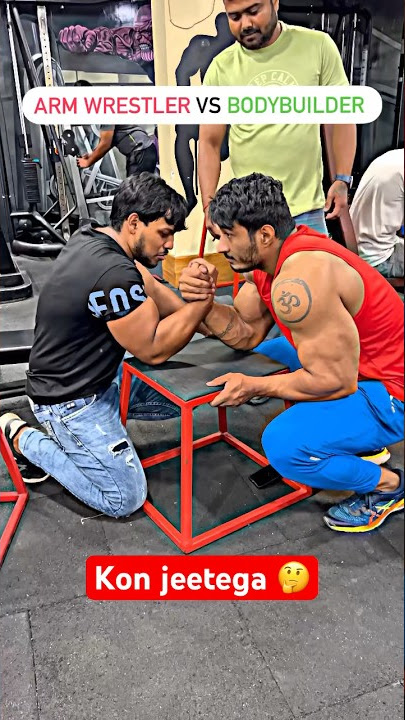 !! 😱Bodybuilder vs Arm wrestler!! Kon jeetega ?😤 #india #gym #armwrestling #bodybuilding
