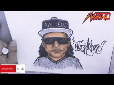 How to Draw a cartoon of Eazy-E (Speed Art)