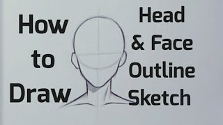 How to draw Head & Face Outline sketch | Head Face drawing tutorial for beginners step by step screenshot 1