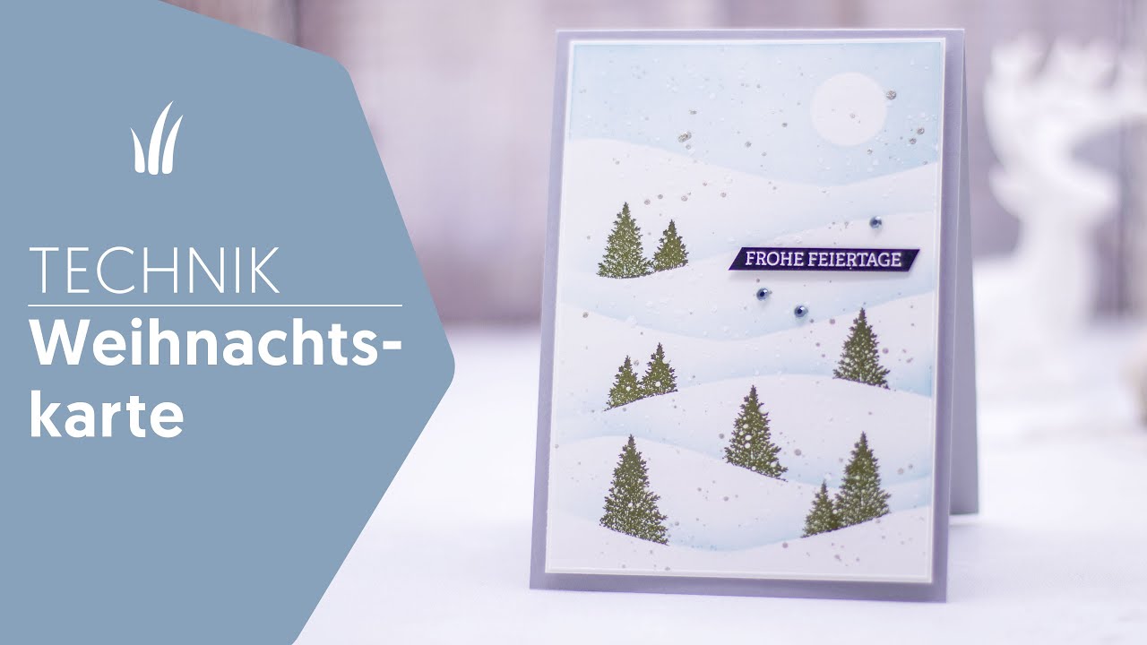 Weihnachtskarte mit der Maskiertechnik 🌲 Merry Moose von Stampin’ Up!