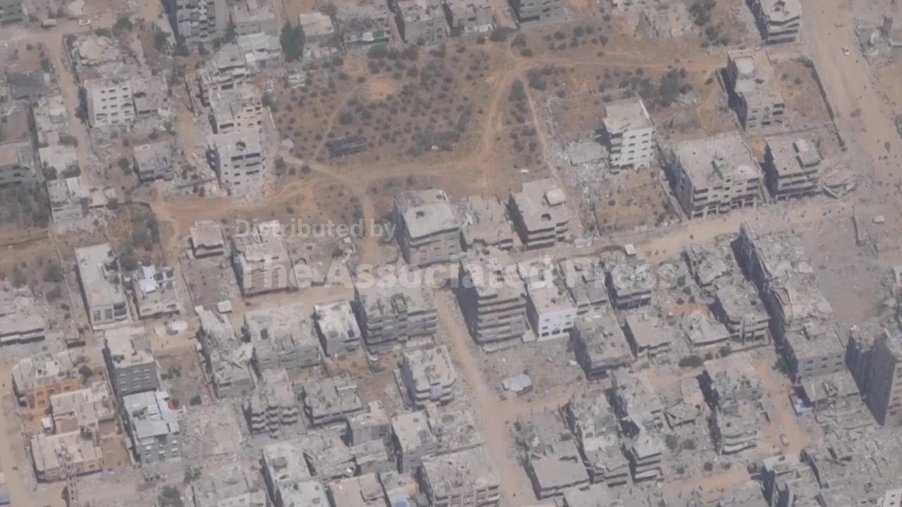 Aerial footage shows scale of devastation following Israeli offensive across Gaza Strip
