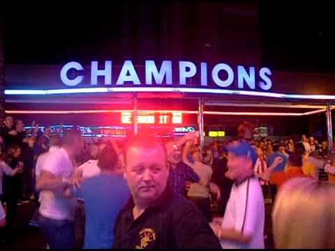 Rangers Fans Doing The Bouncy at Cafe Benidorm