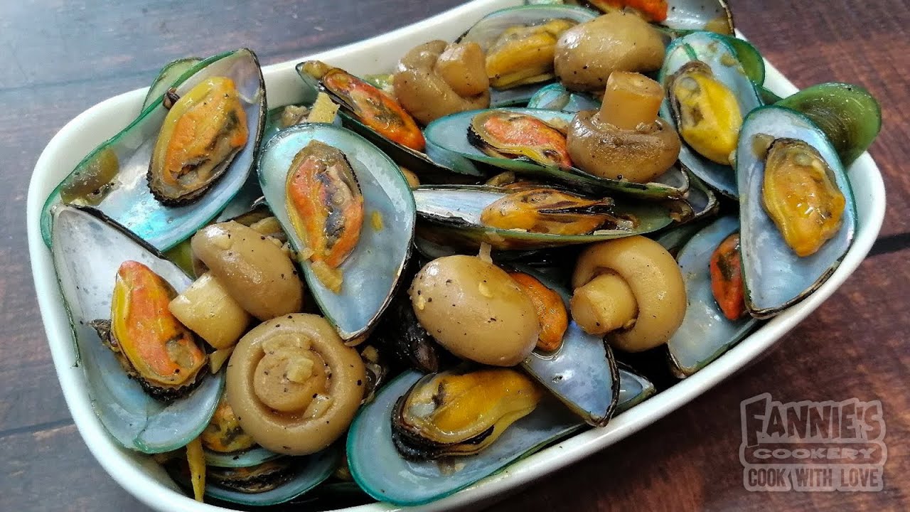 BUTTERED MUSSELS / TAHONG with MUSHROOMS - YouTube