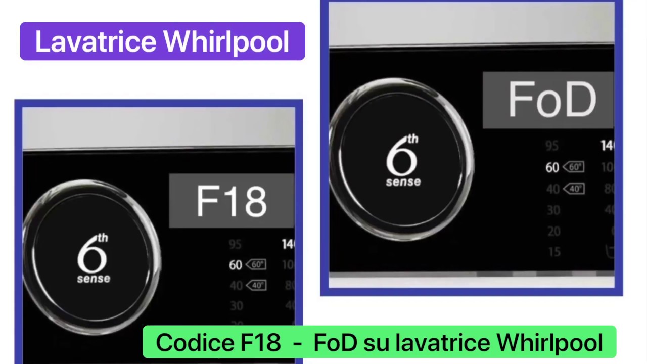 Lavatrici Whirlpool errore Fod F18 - YouTube