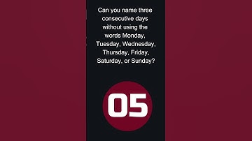 Can you name three consecutive days? #jokes #shortsfeed #shorts #riddlegame