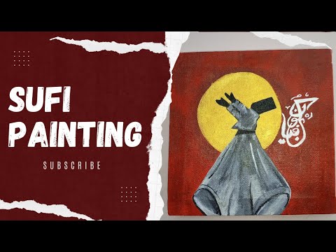Sufi Painting | Acrylic Painting For Beginners | Sufi Art | How to Paint Whirling Dervish