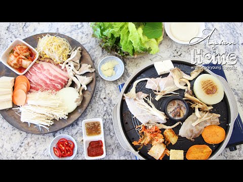 samgyeopsal-dinner-table-at-home