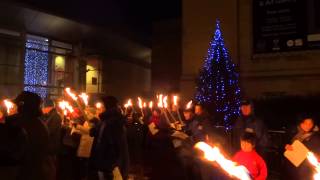 Tour Scotland video of the Christmas outdoor Nativity scene outside the Concert Hall on visit to Perth, Perthshire. The ntivity scene 