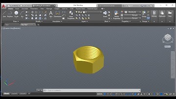 Hexagonal Nut with Thread Create by AutoCAD | 3D Modeling | AutoCAD 3D Tutorial | Machine Part