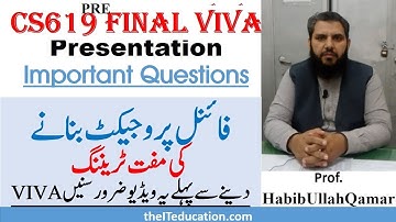 CS619 Pre Final VIVA - What is Pre Final VIVA- What Question might be asked
