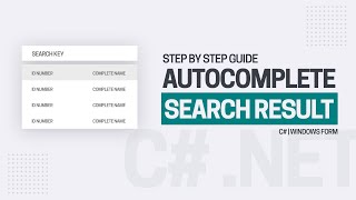 How to Create an Easy Autocomplete Search with ID and Name in Windows Form | C#