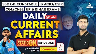 28-29 January Current Affairs 2024 | Current Affairs Today GK Question & Answer by Ashutosh Tripathi