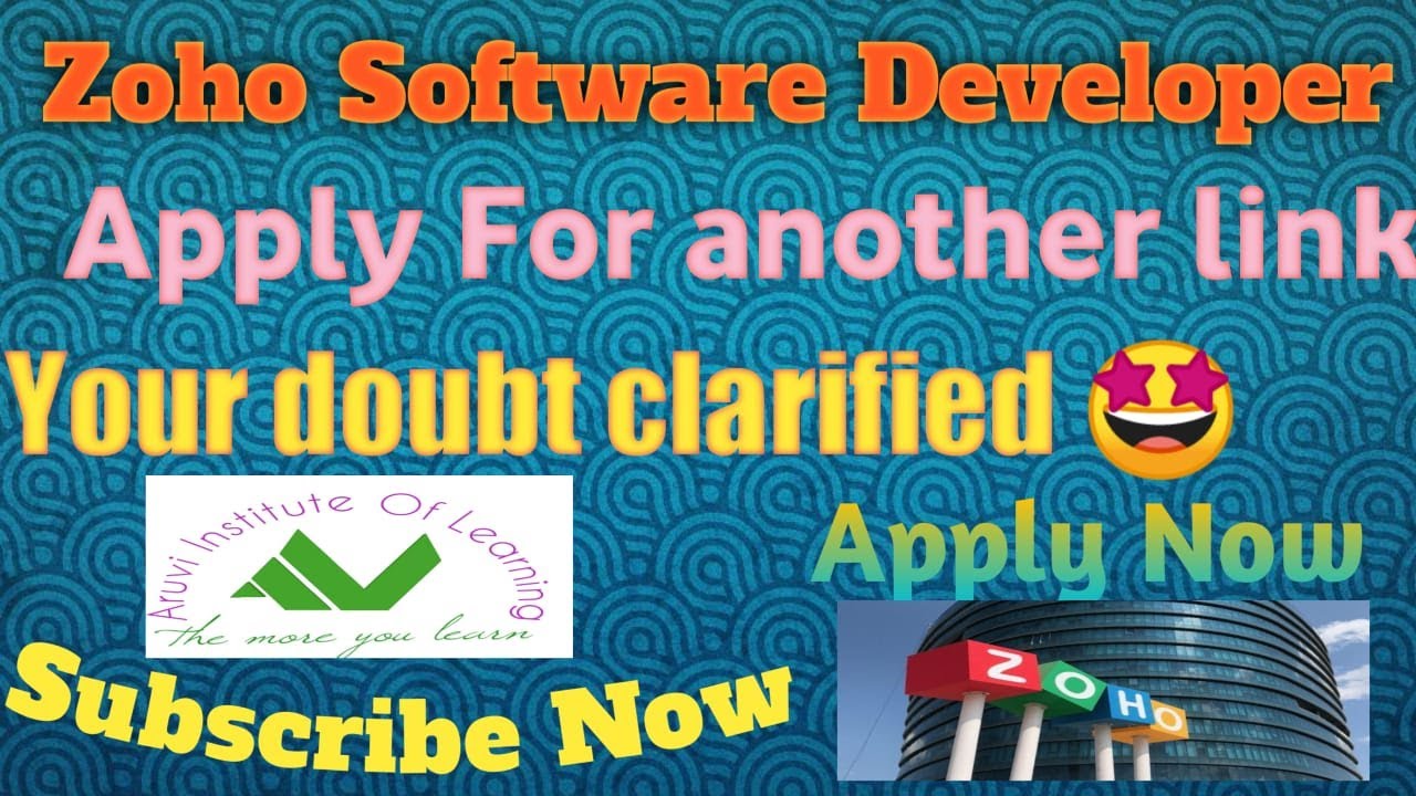 Zoho Software Developer Recruitment -2021 | New Link to Apply | Apply ...