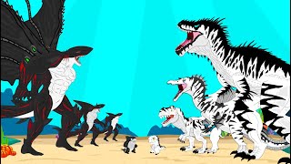 BLACK SHARKZILLA Vs WHITE DINOSAUR EVOLUTION T-REX: DARK Vs ICE | Who Is The Next King of Monsters?