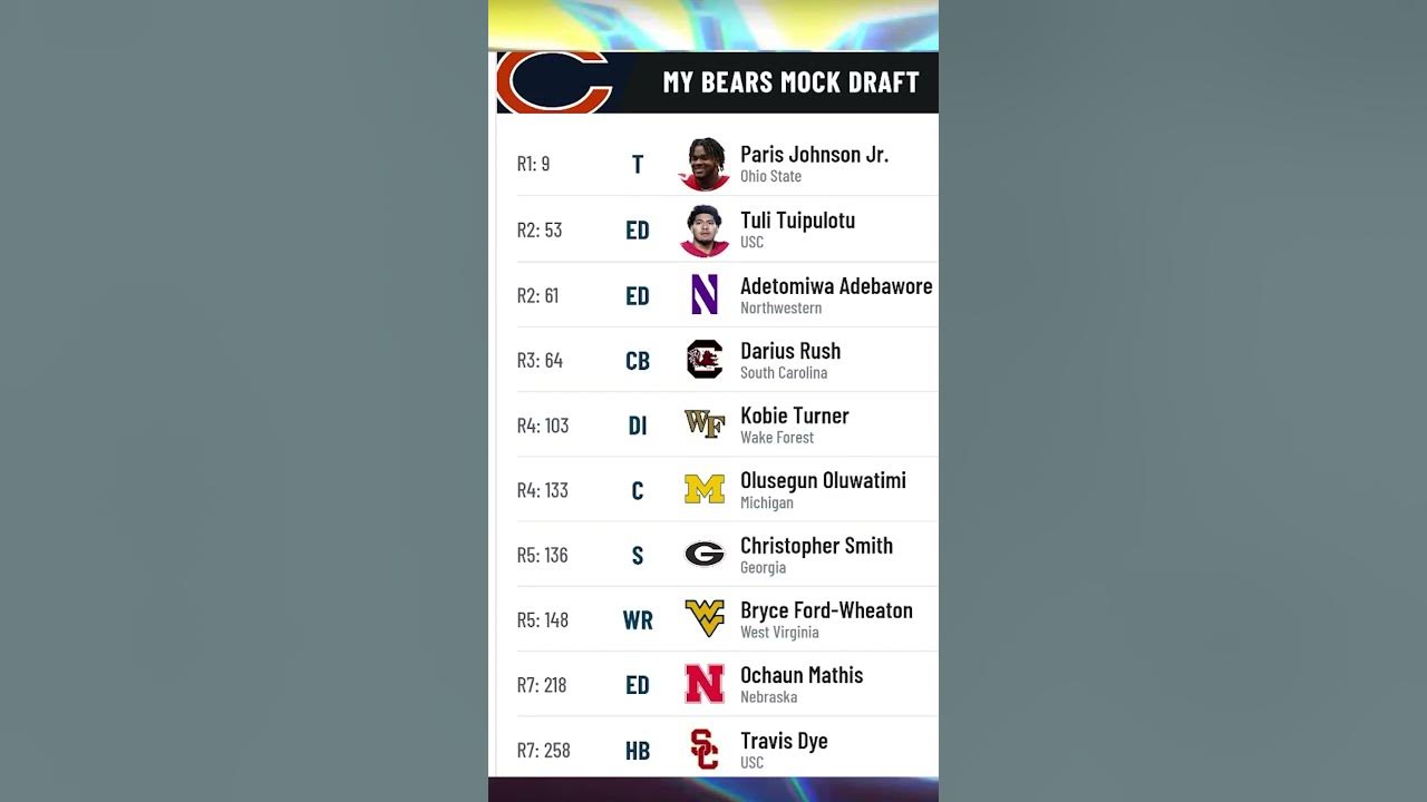 my bears mock draft