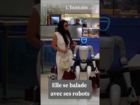 Cette influenceuse se balade avec ses robots ! #robot #robotique #technology #tech